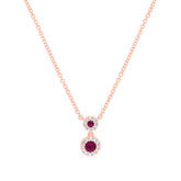 0.06ct Diamond & 0.12ct Ruby 14k Rose Gold Pendant